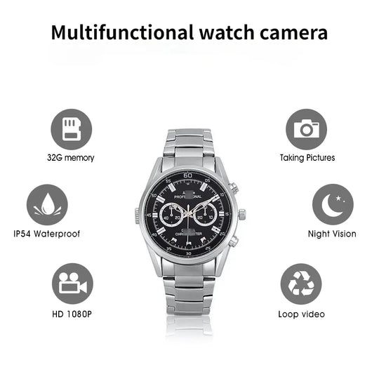 Video Recorder Camera Watch HD 1080P with Night Vision Men's Watch Teal Simba