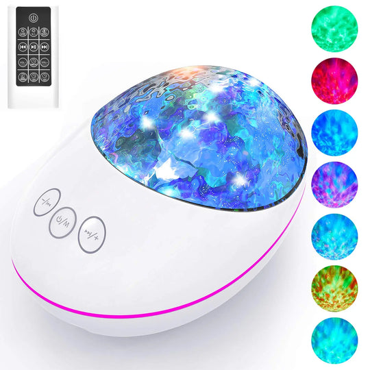 Portable Ocean Wave Projector Night Light Bluetooth Music Player Lilac Milo