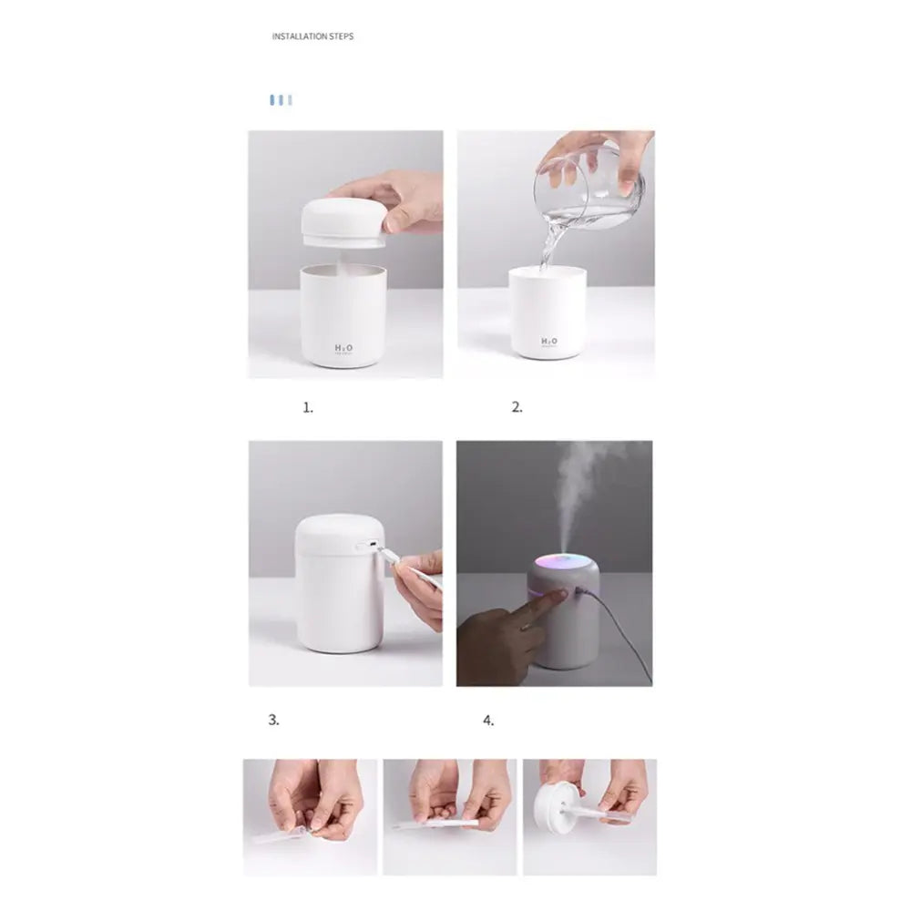 Portable Air Humidifier Aroma Essential Oil Diffuser for Car Home - Shakefav.com