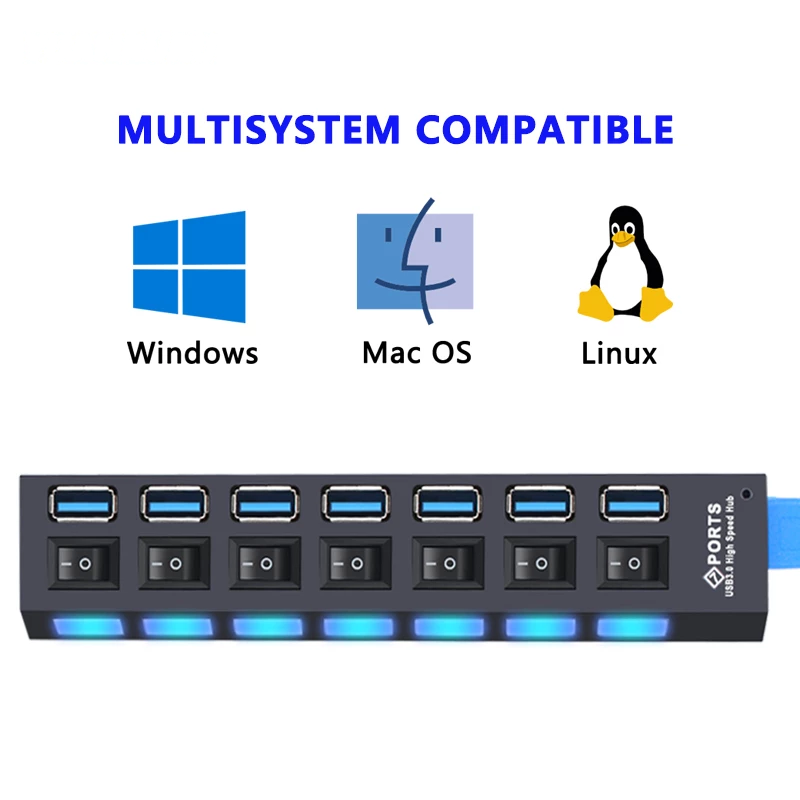 USB 3.0 Hub USB Hub 3.0 Multi USB Splitter 4/7 Port Multiple Expander
