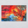 Glass Wall Art Abstract red and blue painting Large Print Wall Art