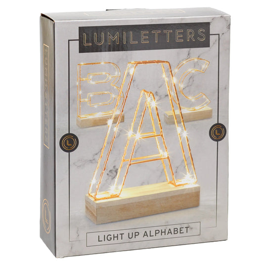 Light Up Letter A Wire Frame Copper Rose Gold Alphabet Light Coffee Hemera