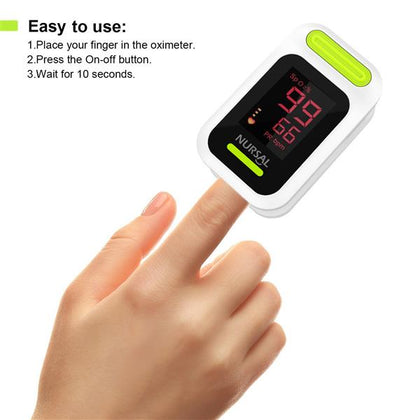 Nursal Fingertip Pulse Oximeter Blood Oxygen Saturation Monitor