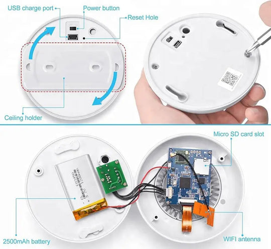 Smoke Alarm Design Camera Wifi Camera Ceiling Camere Home Security - Shakefav.com