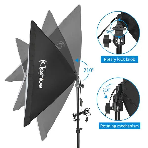 Softbox Lighting Kit Photo Equipment Studio Softbox with E27 Socket Teal Simba