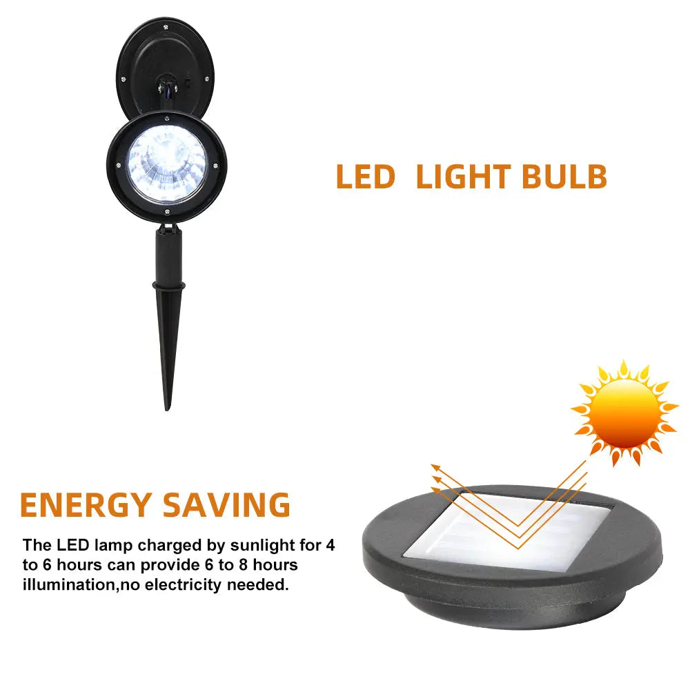 2pcs Solar Landscape Spotlight LED Lighting for Garden - Shakefav.com