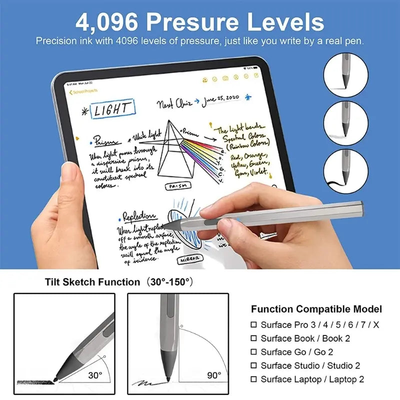 4096 Pressure Stylus Pen For Surface Pro 5 6 7 Go Book Laptop Lilac Milo