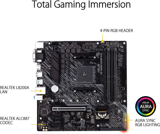 ASUS TUF Gaming A520M-Plus AMD A520 (Ryzen AM4) Micro ATX Motherboard Lilac Milo