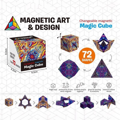 Cube magique magnétique modifiable 3D pour enfants, Puzzle, jouet anti-stress 