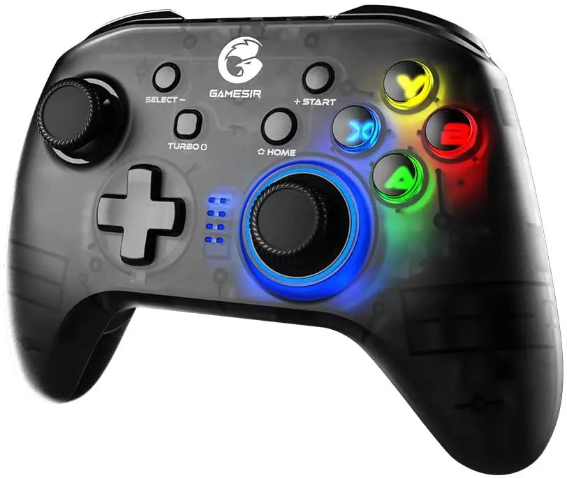 Wired PC Game Controller with LED Backlight with Dual-Vibration Turbo Teal Simba