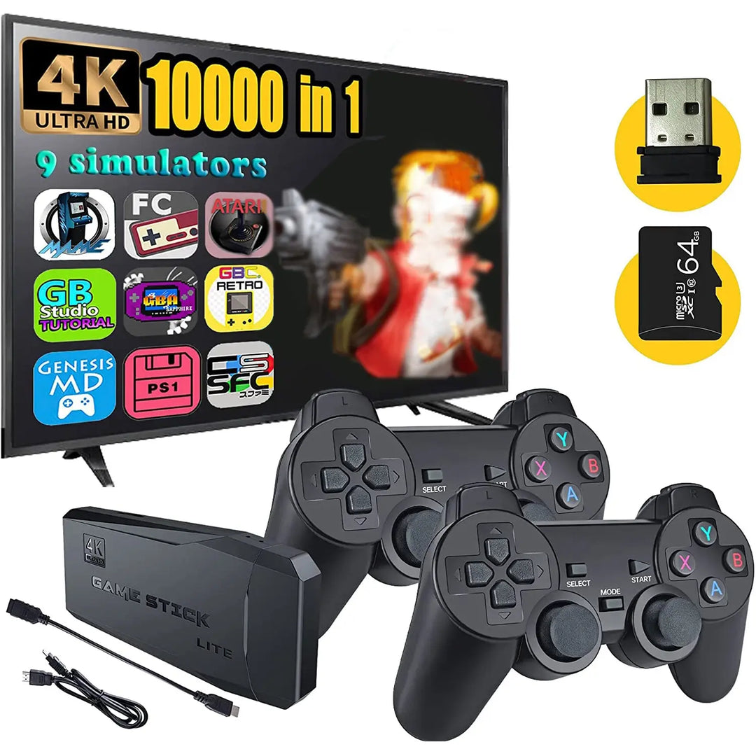 HD 2.4G Double Wireless Gamepad Video Game Console 10000 Games Stick Teal Simba