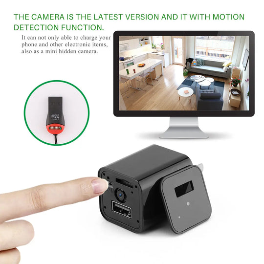 HD 1080P Hidden Camera USB Charger Home Security Teal Simba