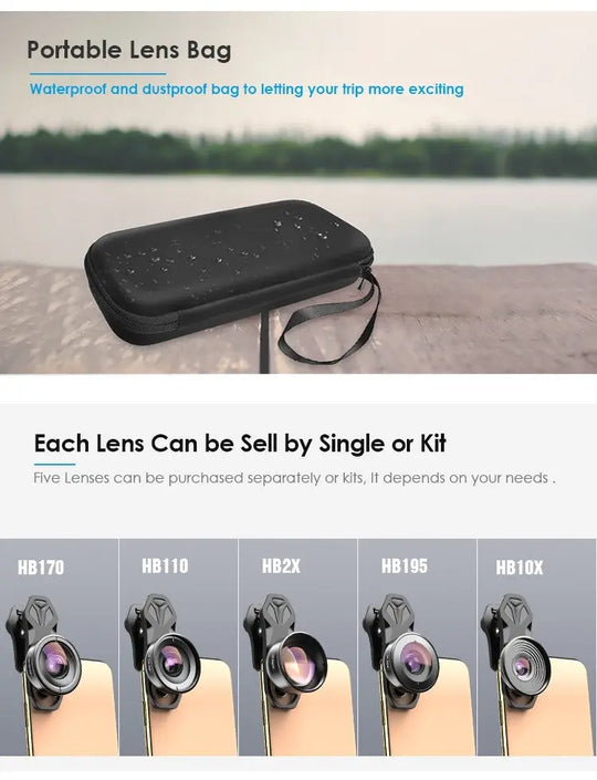 Apexel 4K HD Mobile Phone 5-in-1 Camera Lens Kit - Shakefav.com