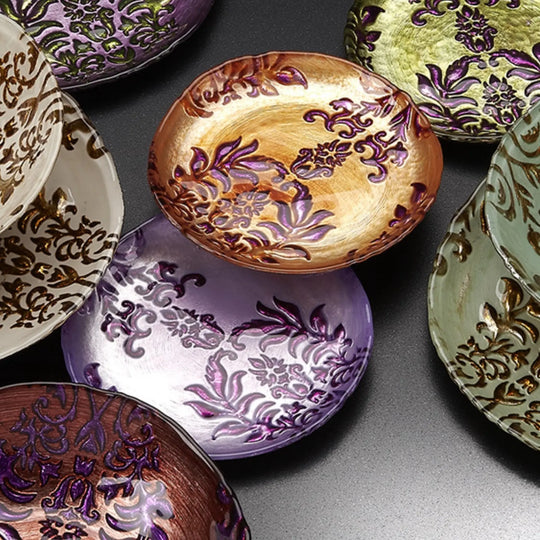 Set/4 Damask 6" Canapé Plates - Shakefav.com