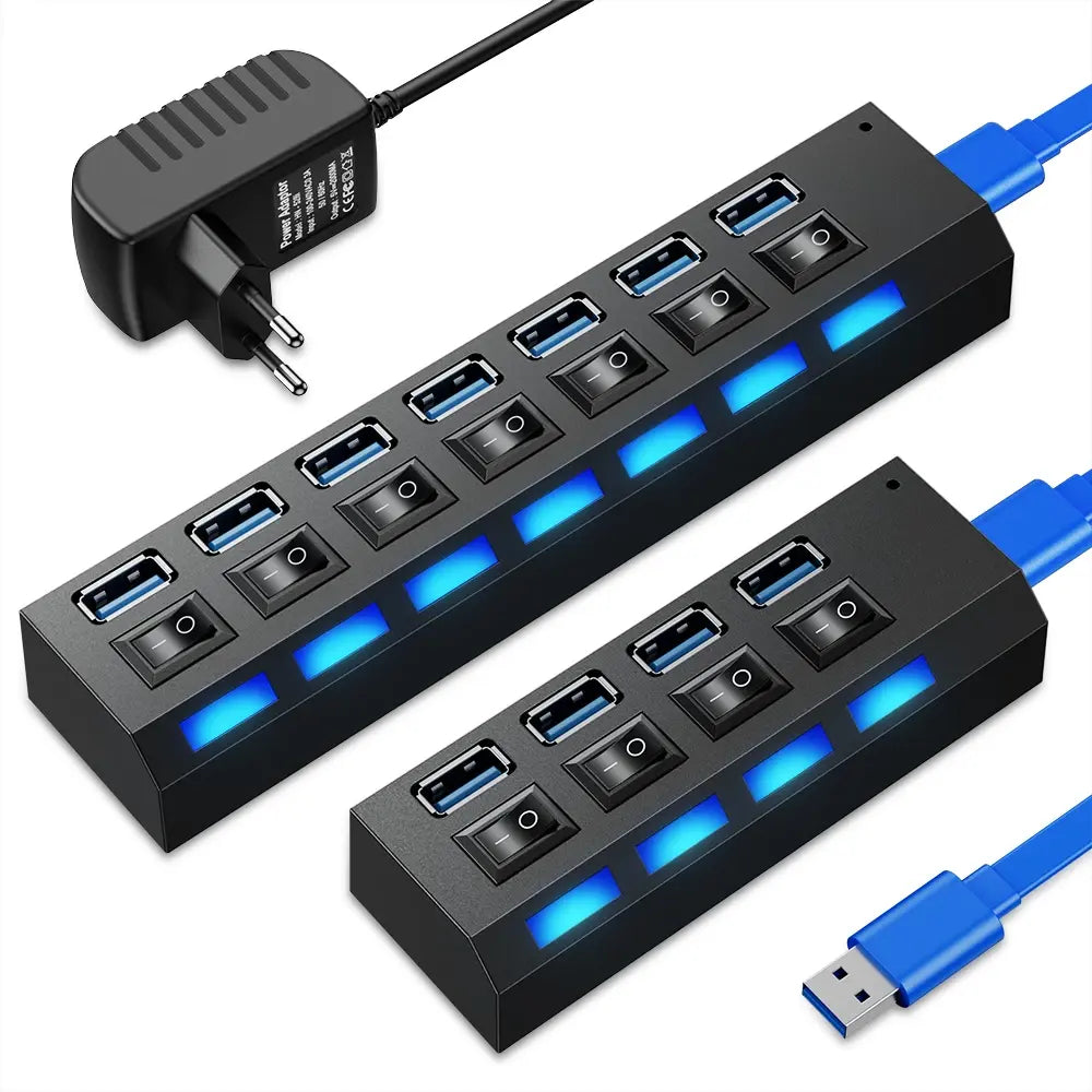 Hub USB Hub 3.0 Multi USB Splitter 4/7 Port Multiple Expander Lilac Milo