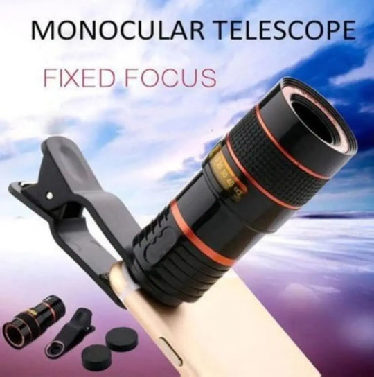 8X HD Optical Zoom Smartphone Lens with Universal Mobile Phone Clip Yellow Pandora