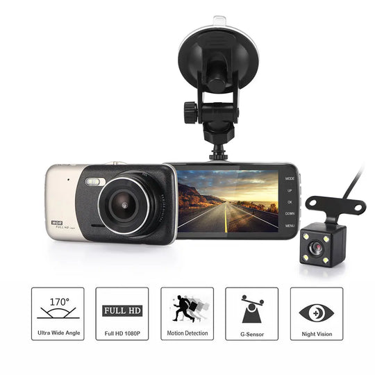 4" Dual Lens 1080P FHD 1.0MP Dash Camera Car DVR - Shakefav.com