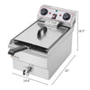 Friteuse profonde de réservoir simple de robinet d'acier inoxydable de 1.7KW 12.5QT/11.8L 