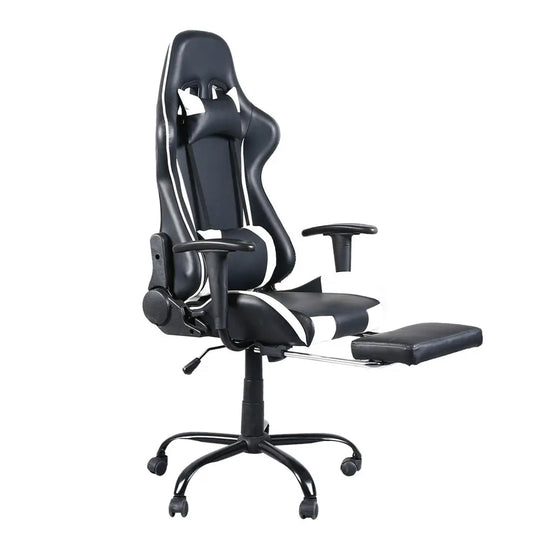 Swivel Chair Racing Gaming Chair Office Chair with Footrest Tier - Shakefav.com