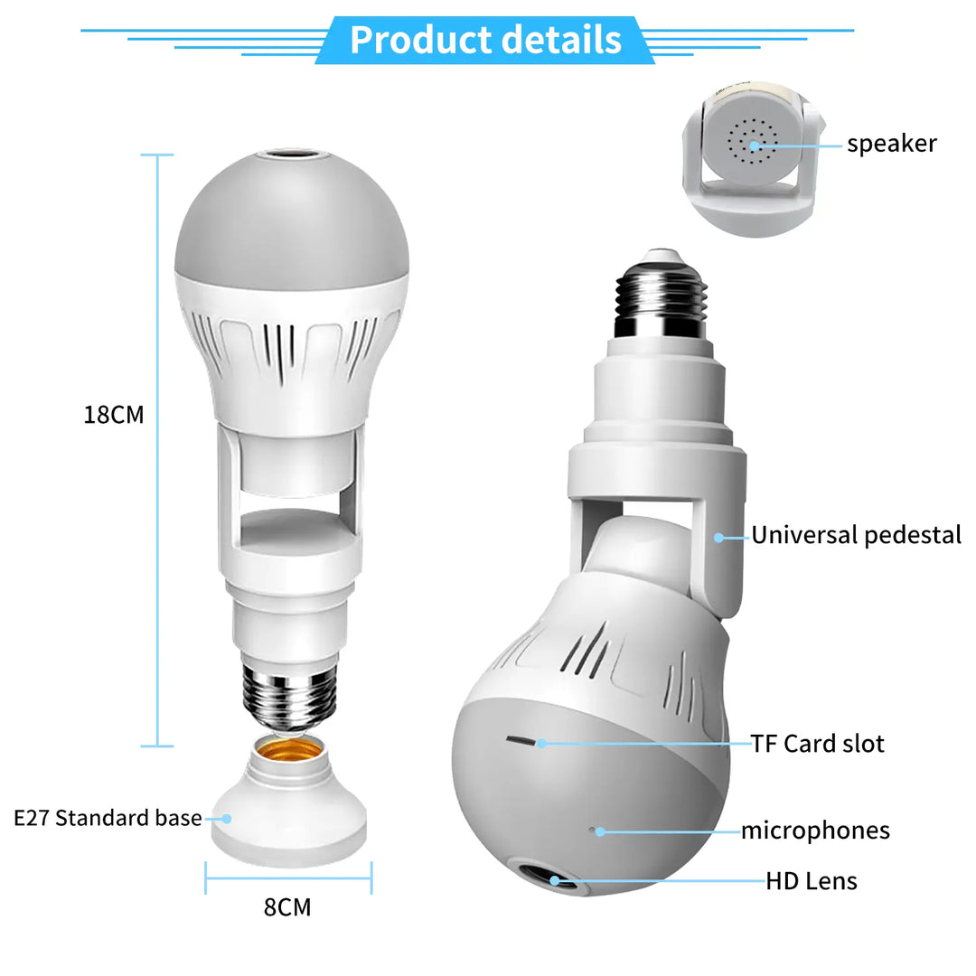 Night Vision 360 Wifi Panorama Camera Bulb - Shakefav.com