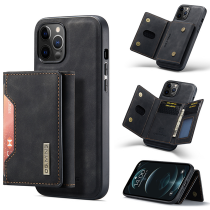 Étui de téléphone de couverture arrière détachable de mini portefeuille 2 en 1 pour iPhone Samsung