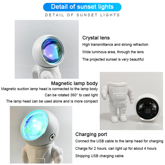 Rechargeable  Astronaut LED Sunset Projection Lamp Lilac Milo