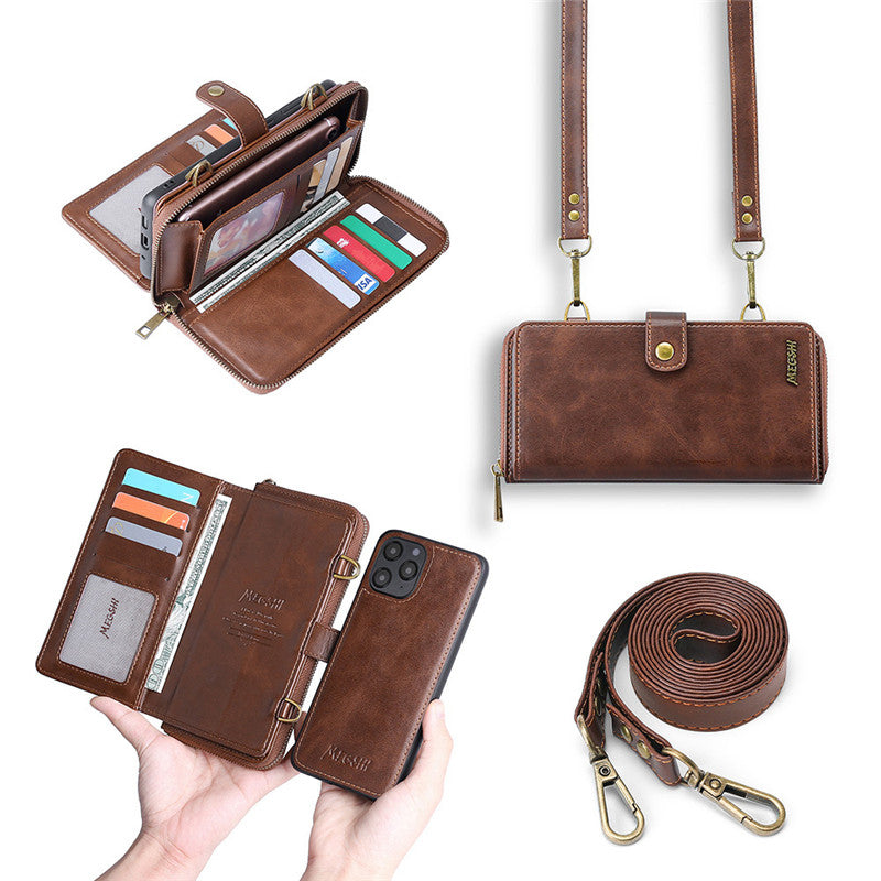 Compatible with Apple, Strong Adsorption Leather Phone Case