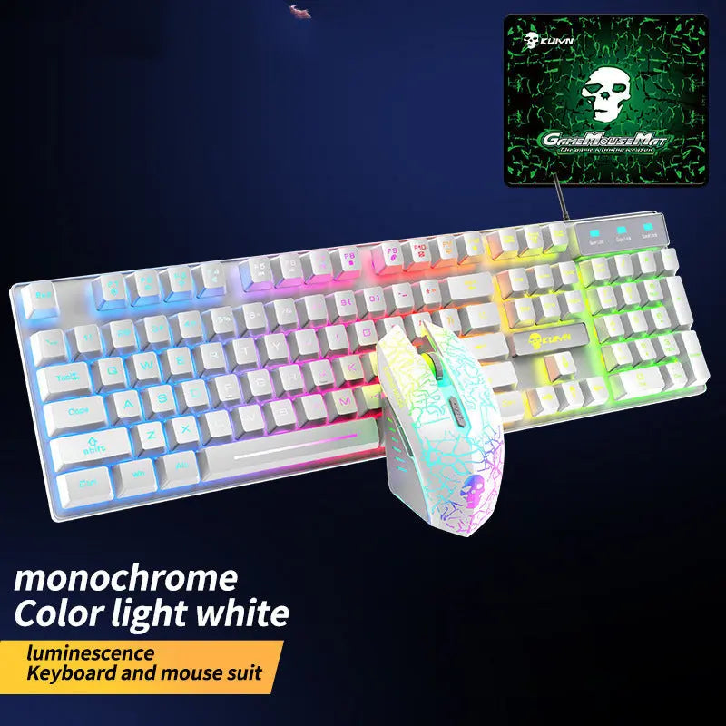 Luminous Keyboard And Mouse Set Maroon Asteria