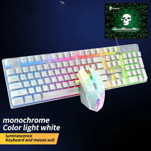 Luminous Keyboard And Mouse Set Maroon Asteria