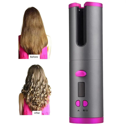 Automatic Hair Curler Curling Iron Wireless Ceramic USB Rechargeable - Shakefav.com