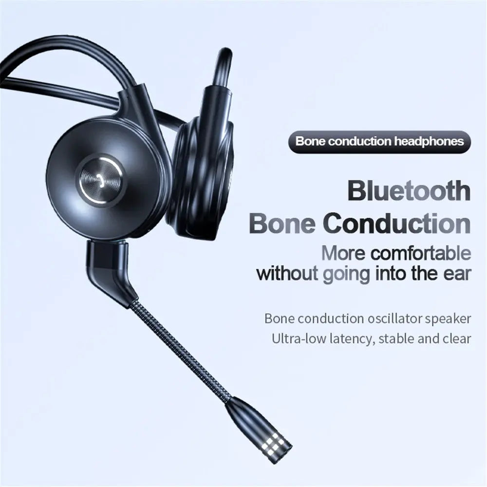 Bone Conduction Bluetooth Headset Long Detachable Maroon Asteria