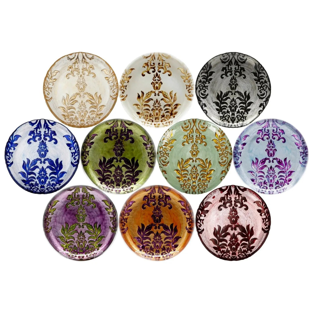 Set/4 Damask 6" Canapé Plates - Shakefav.com