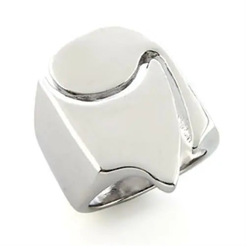 LO192 - Rhodium White Metal Ring with No Stone - Shakefav.com