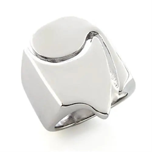 LO192 - Rhodium White Metal Ring with No Stone - Shakefav.com