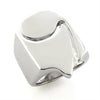 LO192 - Rhodium White Metal Ring with No Stone