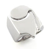 LO192 - Rhodium White Metal Ring with No Stone