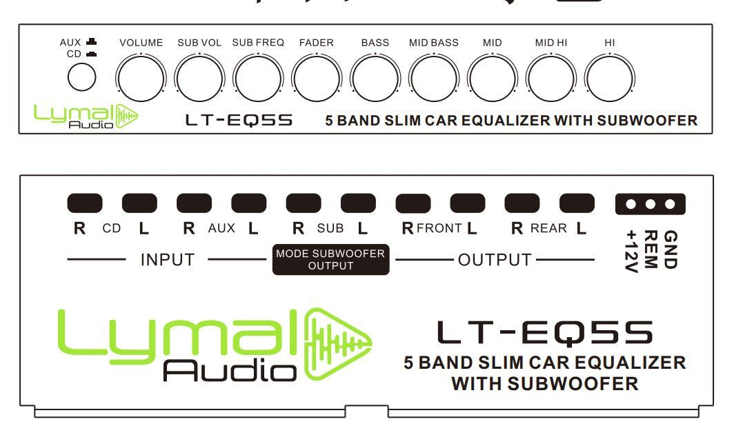 LT-EQ5S 5 Band 9 Volt Car Audio Graphic Equalizer