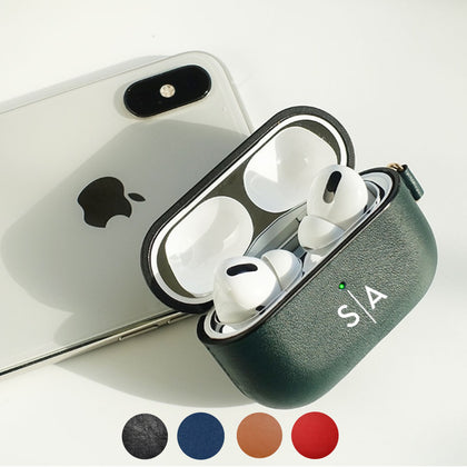 Custom AirPods Pro Leather Case with Side Keychain Strap
