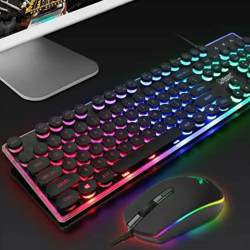 Ninja Dragons BX9 LED Backlight Gaming USB Wired Keyboard Mouse Set Yellow Pandora