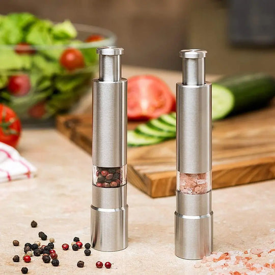 Premium Stainless Steel Salt and Pepper Spice Grinder - Shakefav.com