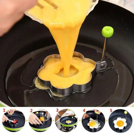 Stainless Steel 5 pc Egg and Pancake Mold Set - Shakefav.com