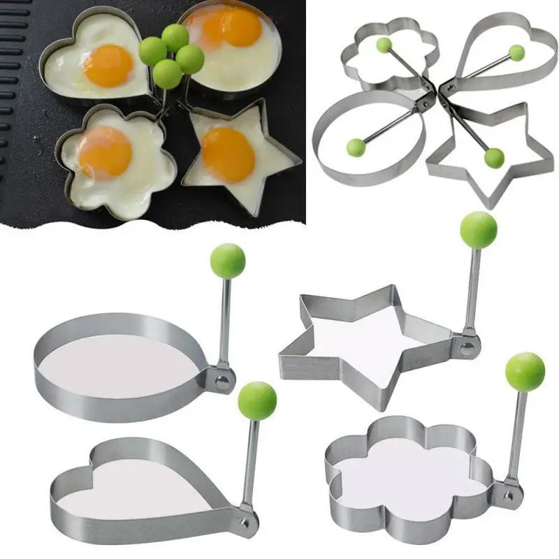 Stainless Steel 5 pc Egg and Pancake Mold Set - Shakefav.com