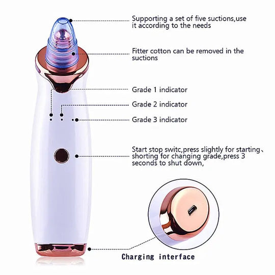 Facial Blackhead Remover Electric Vacuum Machine - Shakefav.com