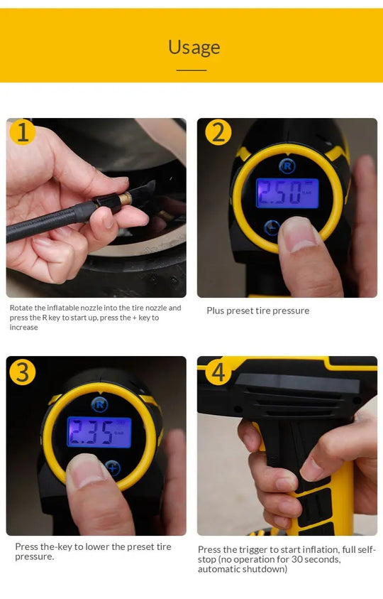 Portable Tire Inflator Air Pump - Shakefav.com