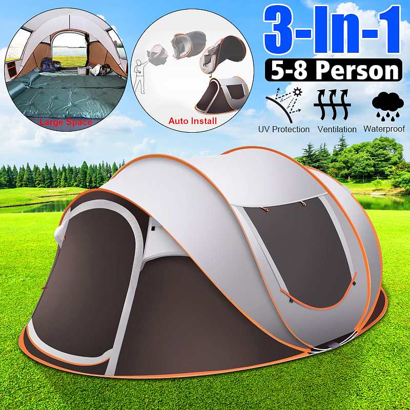 Large Capacity 4 to 5 Persons Automatic Pop Up Camping Tent - Shakefav.com