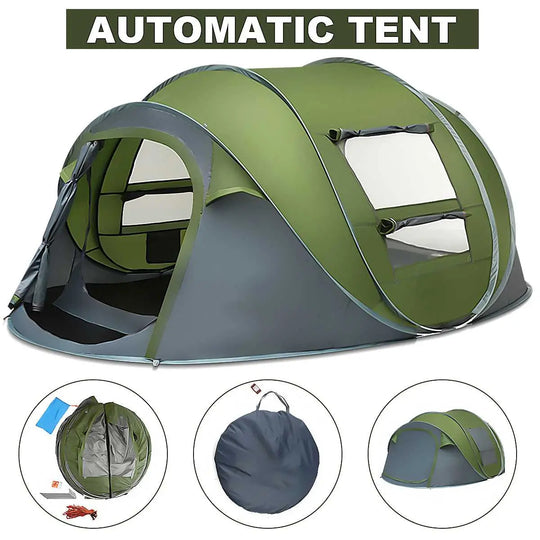 Large Capacity 4 to 5 Persons Automatic Pop Up Camping Tent - Shakefav.com