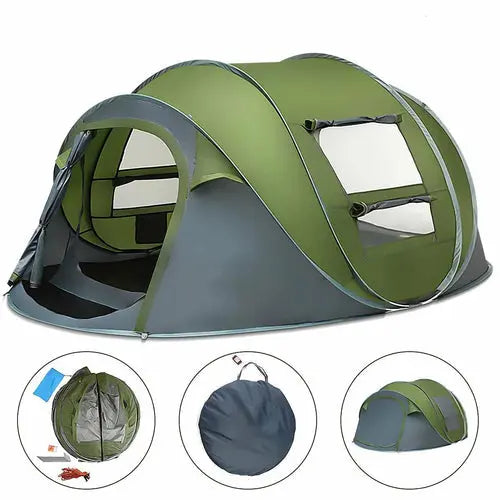 Large Capacity 4 to 5 Persons Automatic Pop Up Camping Tent - Shakefav.com