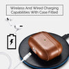 Custom AirPods Pro Waxed Cowhide Brown Leather Case Keychain Metal