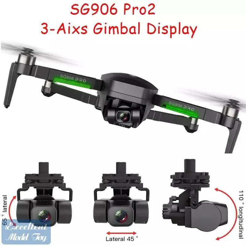 SG906 PRO2 Drone 3-axis Gimble Anti-shake 5G 4K-Camera 50x Zoom, - Shakefav.com