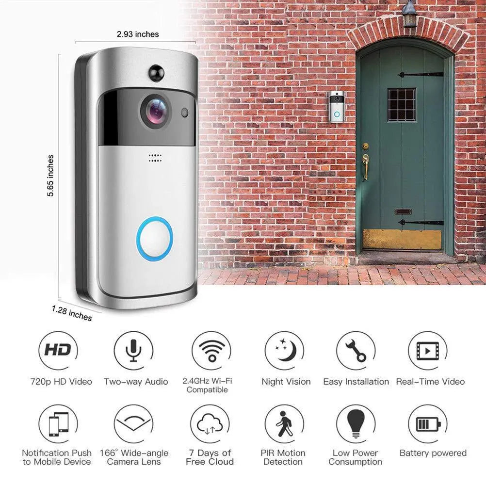 Smart WiFi Video Doorbell Camera Visual Intercom with Chime Night - Shakefav.com